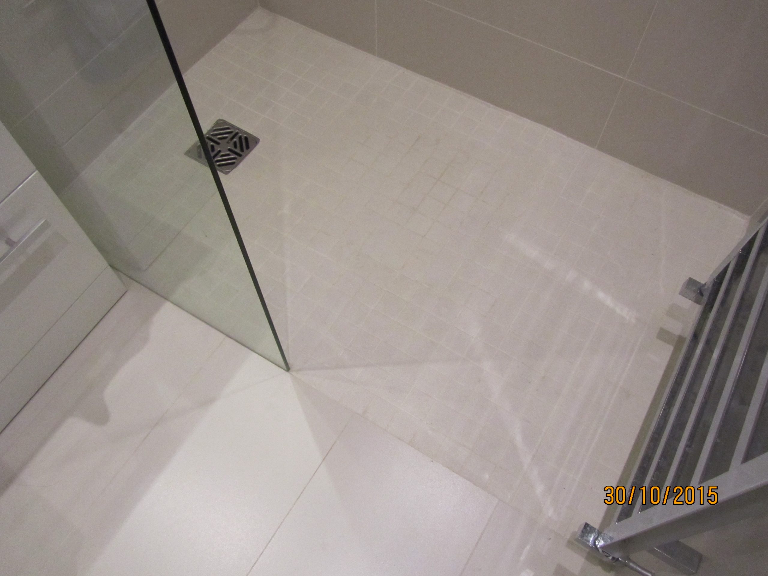 tiled walk in shower tray