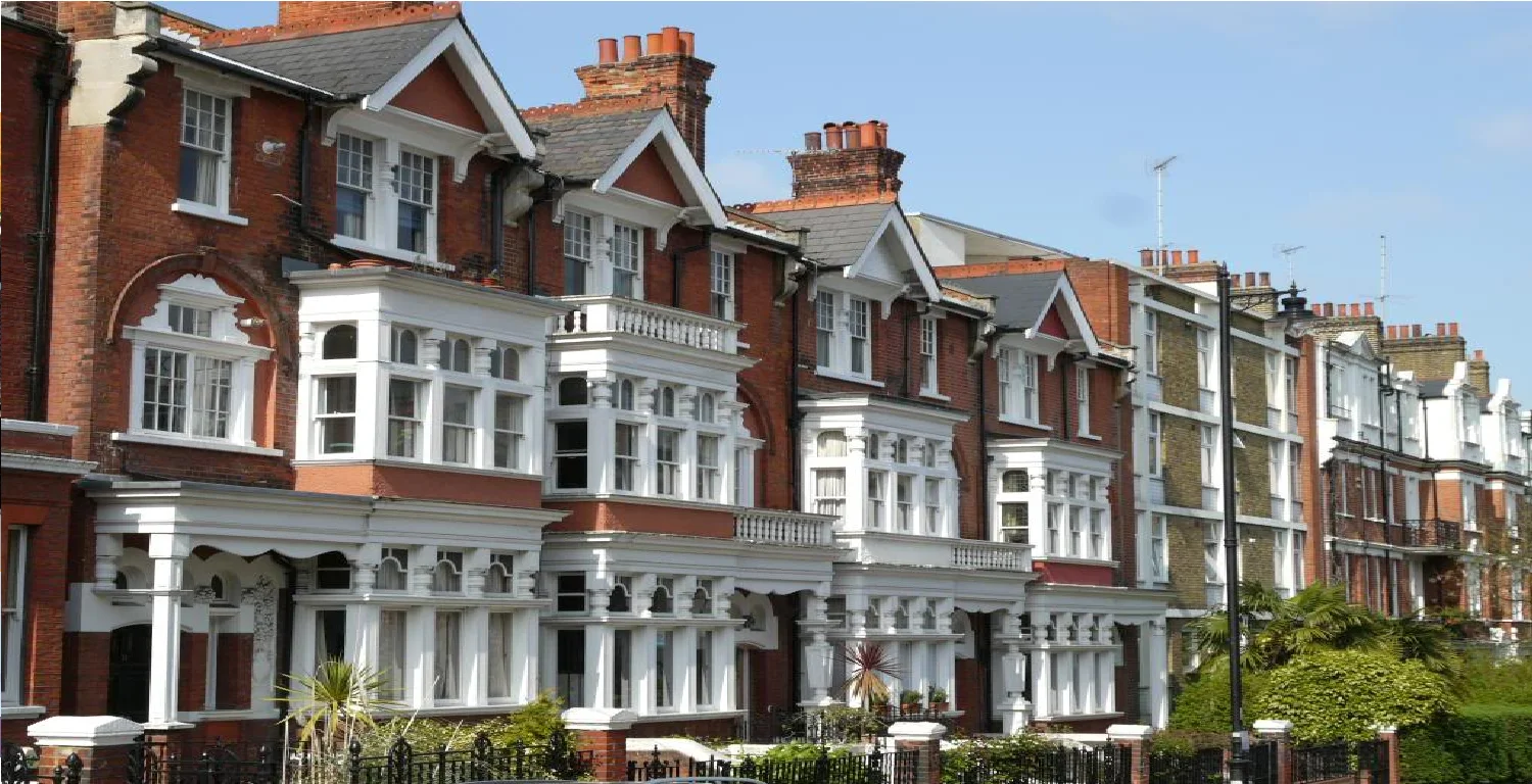 Traditional red-brick homes in London