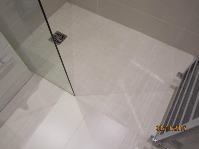 tiled walk in shower tray