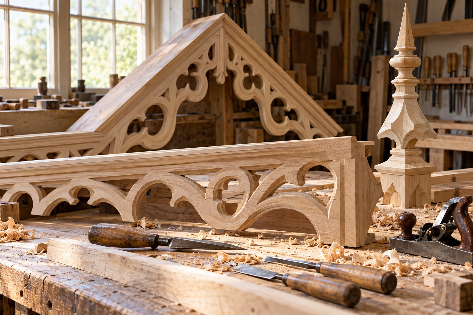 Victorian bargeboards on the workbench